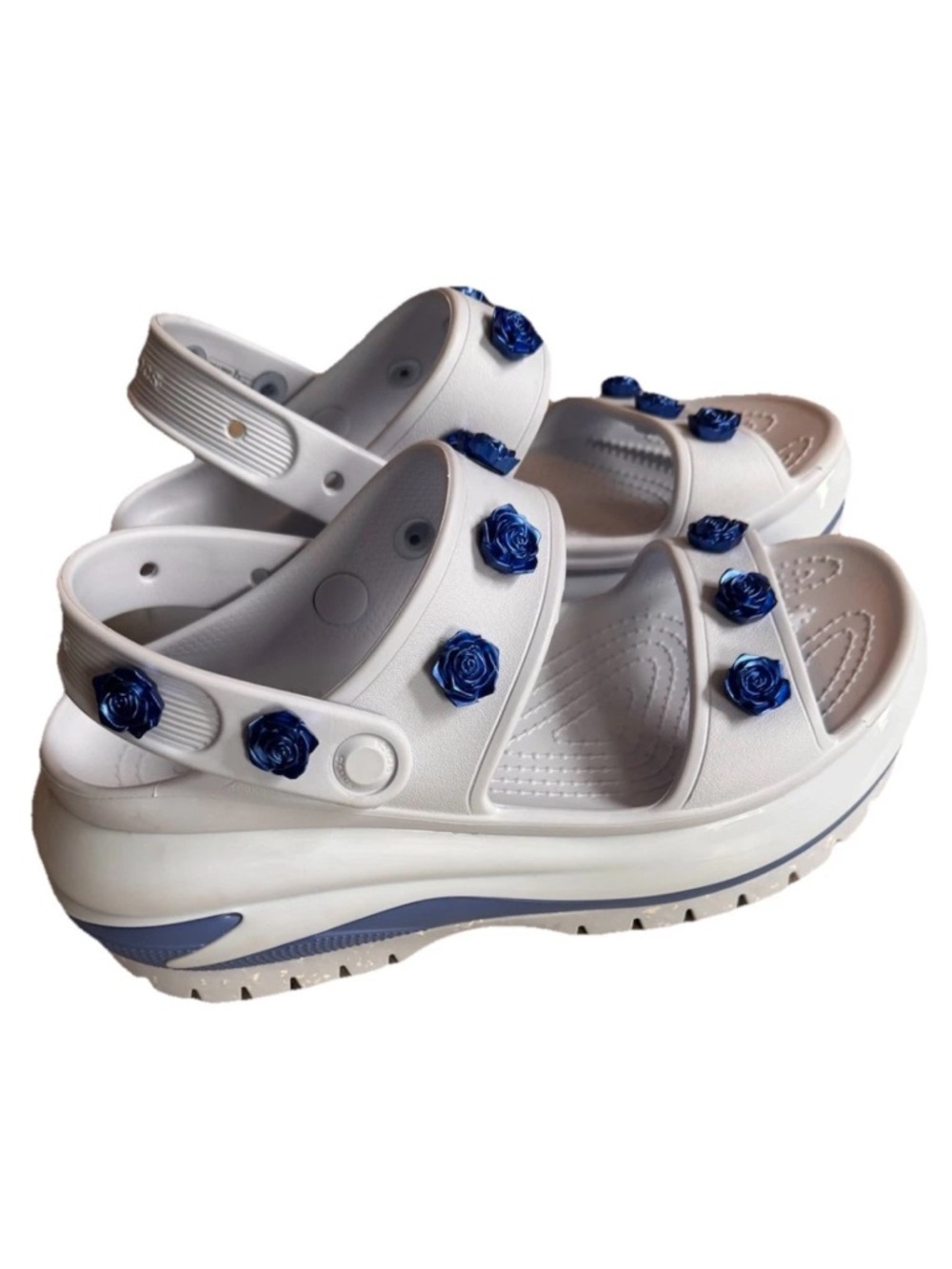 New Crocs Mega Crush Platform Gray Chunky Sandal W8 M6 Clog Foam - Picture 3 of 6